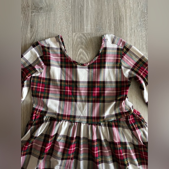 Hanna Andersson Girls Celebration Skater Dress Family Holiday Plaid - Size 12 - Picture 3 of 7